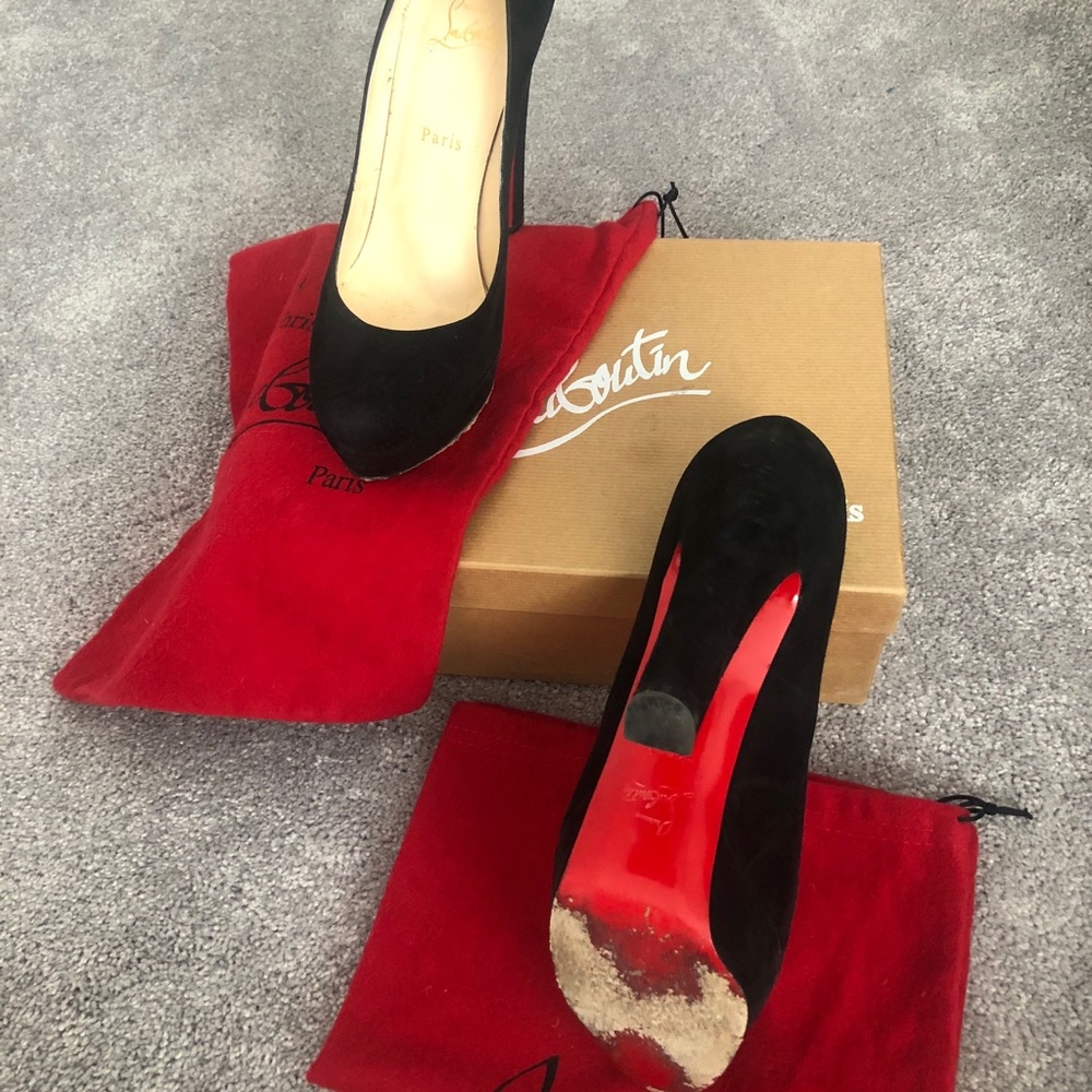 ❌SOLD❌Louboutin BIBI 140mm. Suede. Black. Size 40. - Picture 6 of 12